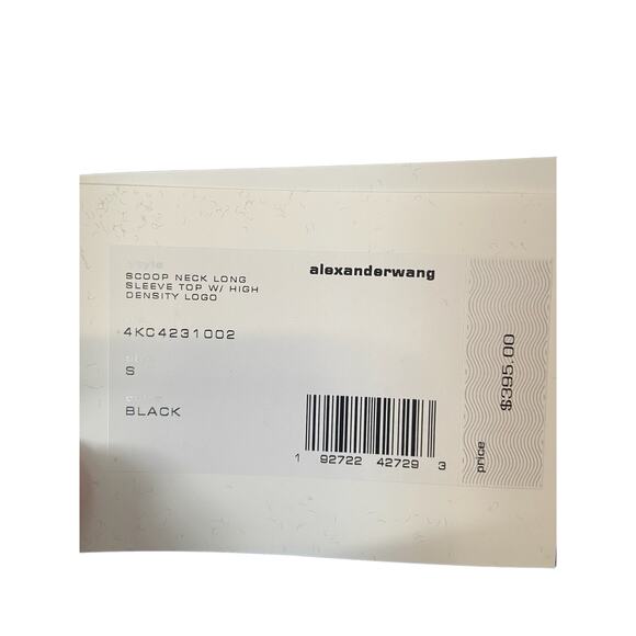 Alexander Wang Logo Scoop Neck Long Sleeve Sweater Top Designer Authentic Small - Picture 8 of 12